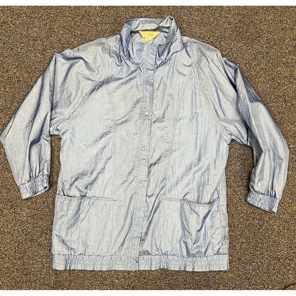 Haband Jackets & Blazers - Vintage 80s windbreaker Haband Light Blue Lined Nylon grandma Jacket pockets